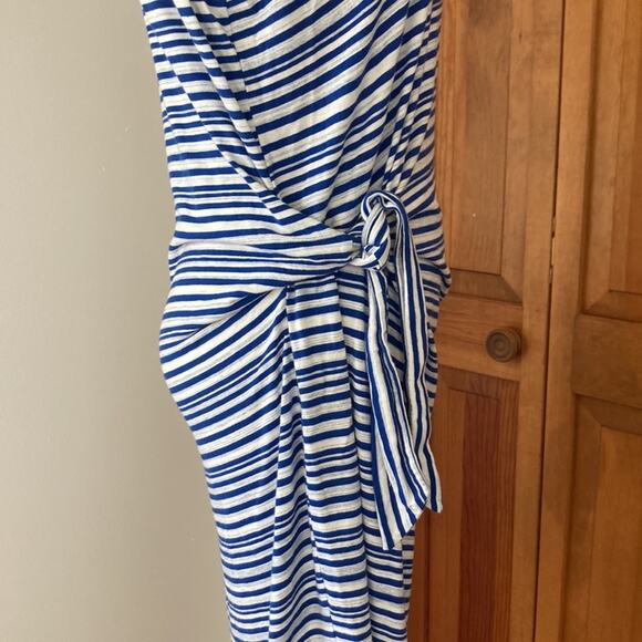 Talbots Blue & White Striped Knit Pullover Dress, Size LP - Picture 5 of 8